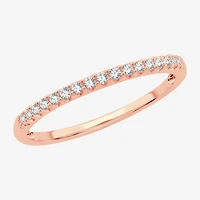Womens 1/8 CT. T.W. Natural White Diamond 10K Gold Wedding Band