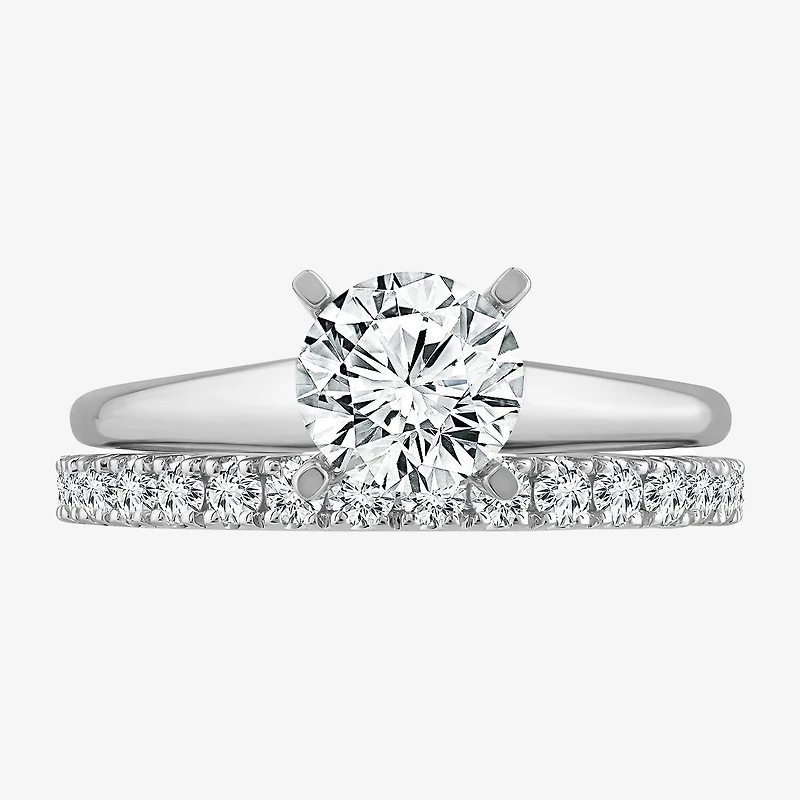 2 CT. T.W. Lab-Grown (F / VS2) Diamond Round Solitaire Bridal Set in 10K or 14K Gold