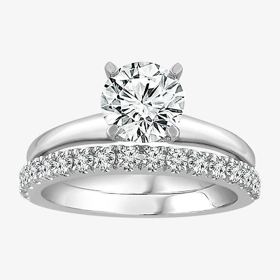 2 CT. T.W. Lab-Grown (F / VS2) Diamond Round Solitaire Bridal Set in 10K or 14K Gold