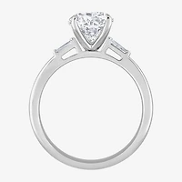 H-I / Si1) Womens 1 1/ CT. T.W. Lab Grown White Diamond 14K Gold Round Side Stone Engagement Ring