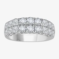 (H-I / Si1) Womens 3.5MM 2 CT. T.W. Lab Grown White Diamond 14K Gold Anniversary Wedding Band