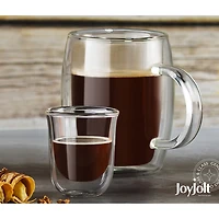 Joyjolt Javaah Double Wall Insulated Glasses - 2 Oz - Set Of 4 Espresso Cup
