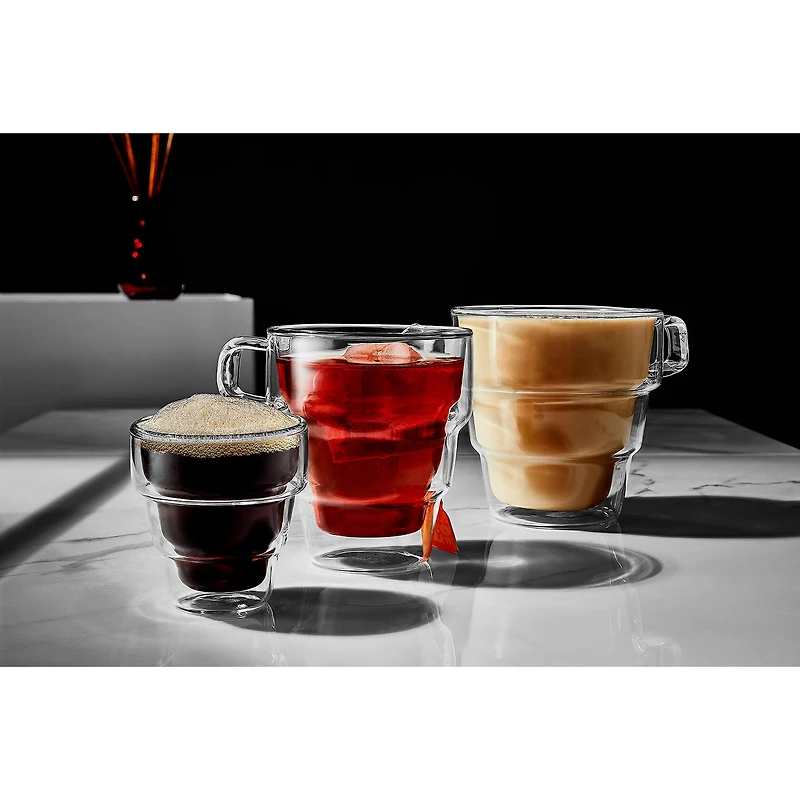 Joyjolt Pila Double Walled Glass Tea - 10 Oz - Set Of 2 Coffee Mug