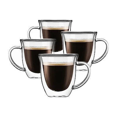 Joyjolt Serene Double Wall Insulated Glass Coffee Mug