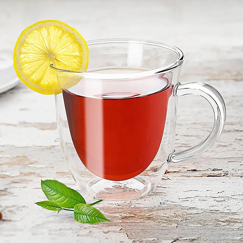 Joyjolt Serene Double Wall Insulated Glass Coffee Mug