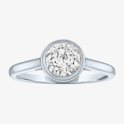 Diamond Addiction (G-H / Si2-I1) Womens 1 CT. T.W. Lab Grown White 14K Gold Round Solitaire Cocktail Ring