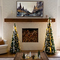 Nearly Natural Foot Pre-Lit Collapsible Pre-Decorated Pine Christmas Tree