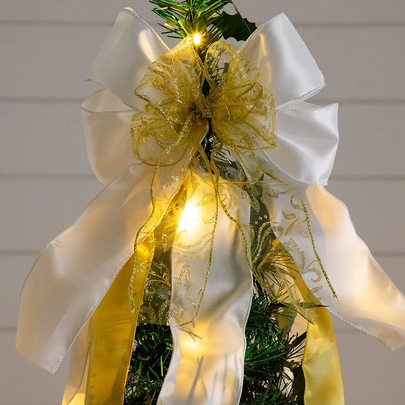 Nearly Natural Foot Pre-Lit Collapsible Pre-Decorated Pine Christmas Tree