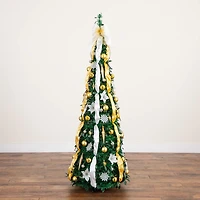 Nearly Natural Foot Pre-Lit Collapsible Pre-Decorated Pine Christmas Tree