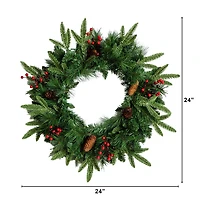 Nearly Natural 5 Pc Garlends And Wreath Set 5 Foot Pre-Lit Pine Christmas Tree