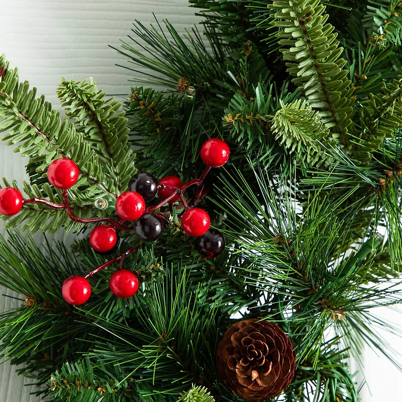 Nearly Natural 5 Pc Garlends And Wreath Set 5 Foot Pre-Lit Pine Christmas Tree
