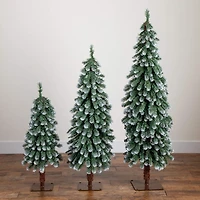 Nearly Natural 5 Foot Pre-Lit Flocked Pine Christmas Tree