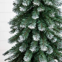 Nearly Natural 5 Foot Pre-Lit Flocked Pine Christmas Tree