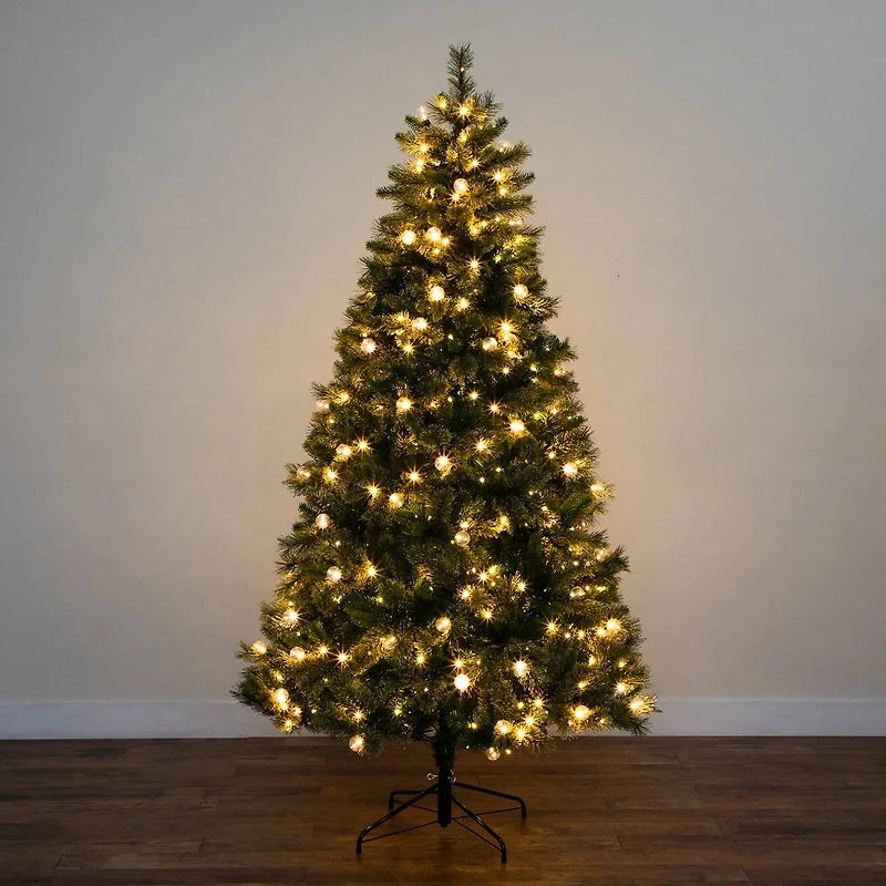 Nearly Natural 7 1/2 Foot Pre-Lit Pine Christmas Tree