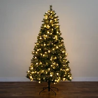 Nearly Natural 7 1/2 Foot Pre-Lit Pine Christmas Tree