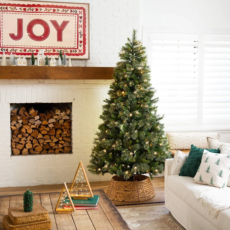 Nearly Natural 7 1/2 Foot Pre-Lit Pine Christmas Tree