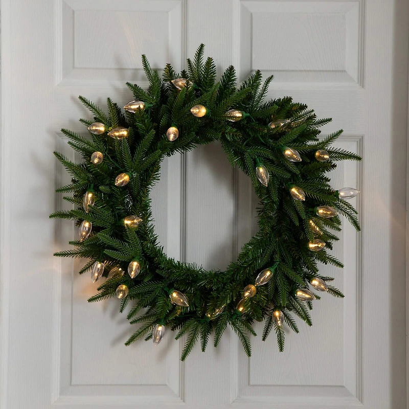 Nearly Natural Pre-Lit Wreath