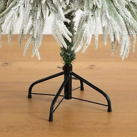 Nearly Natural 4 Foot Pre-Lit Flocked Pine Christmas Tree