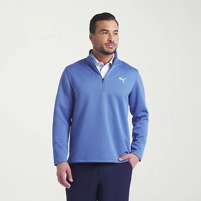 PUMA Mens Mock Neck Long Sleeve Active Quarter-Zip Pullover