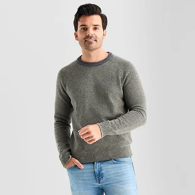 mutual weave Mens Crew Neck Long Sleeve Pullover Sweater