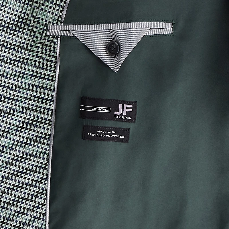 J. Ferrar Mens Big and Tall Plaid Classic Fit Sport Coat