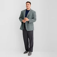 J. Ferrar Mens Big and Tall Plaid Classic Fit Sport Coat