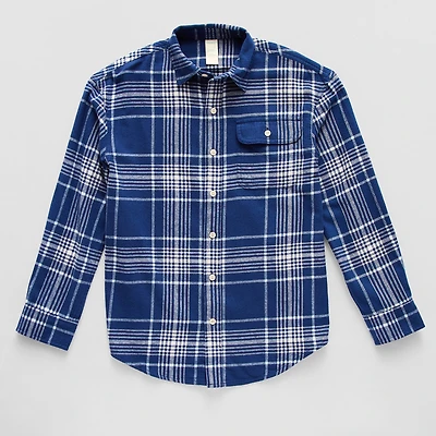 Thereabouts Little & Big Kid Boys Long Sleeve Regular Fit Flannel Shirt