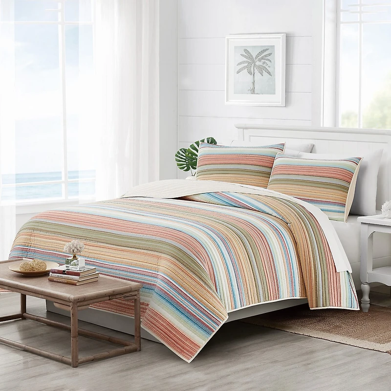 Oceanfront Resort Oceanfront Resort Palm Beach Yarn Dye Stripe Quilt Set Quilt Set