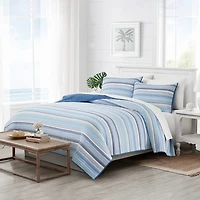 Oceanfront Resort Oceanfront Resort Clearwater Yarn Dye Stripe Quilt Set Quilt Set