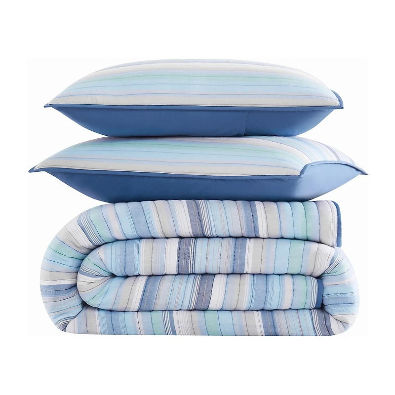 Oceanfront Resort Oceanfront Resort Clearwater Yarn Dye Stripe Quilt Set Quilt Set