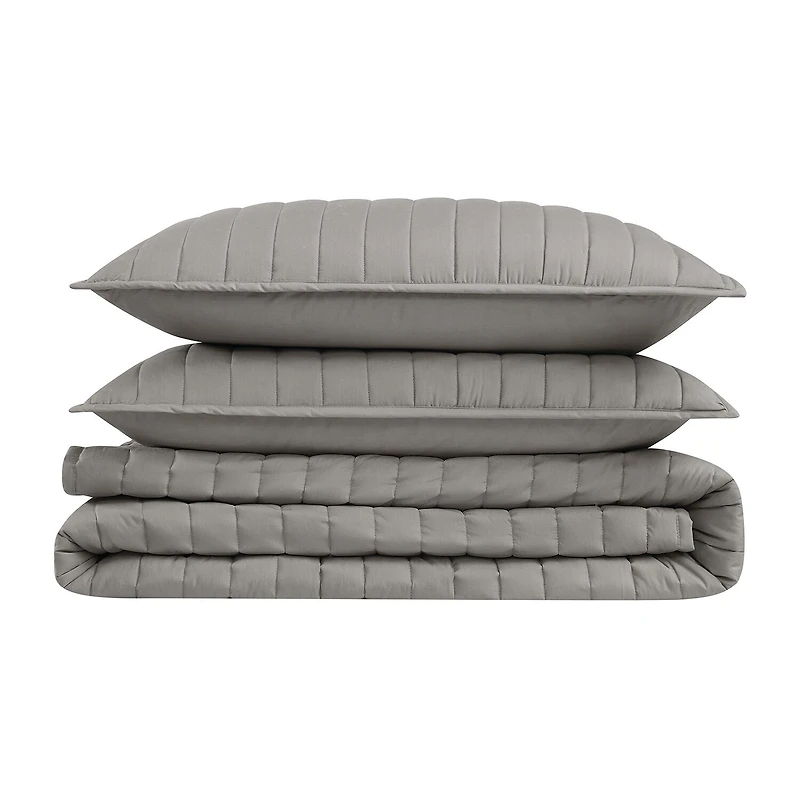 Brooklyn Loom Oversized Percale Quilt Set 3-pc.