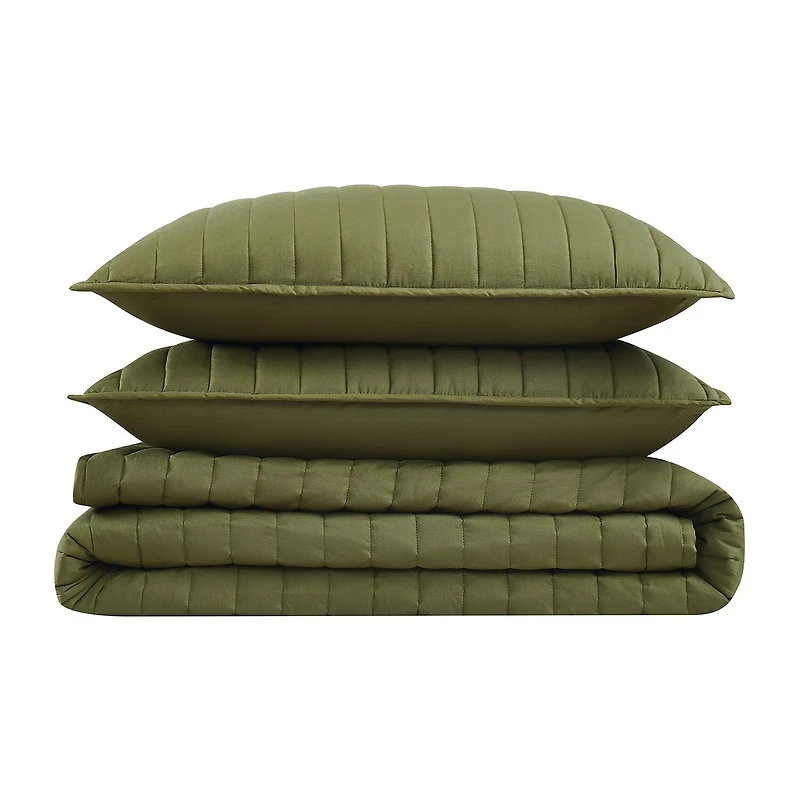 Brooklyn Loom Oversized Percale Quilt Set 3-pc.