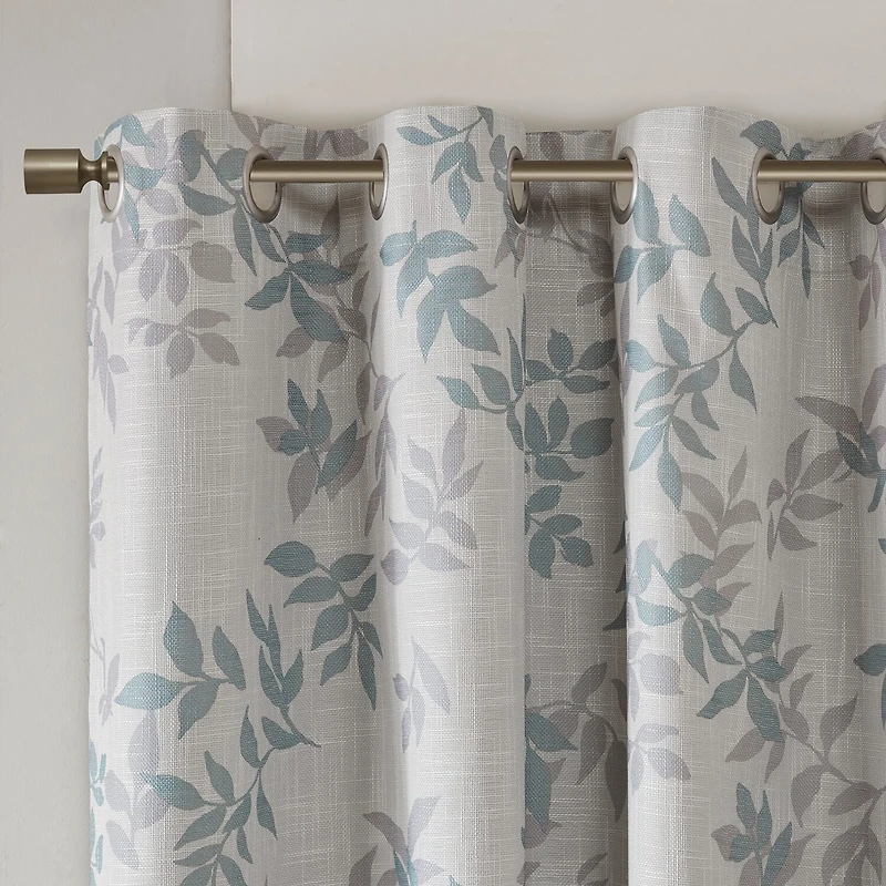 Madison Park April Leaf Grommet Top Energy Saving Blackout Single Curtain Panel