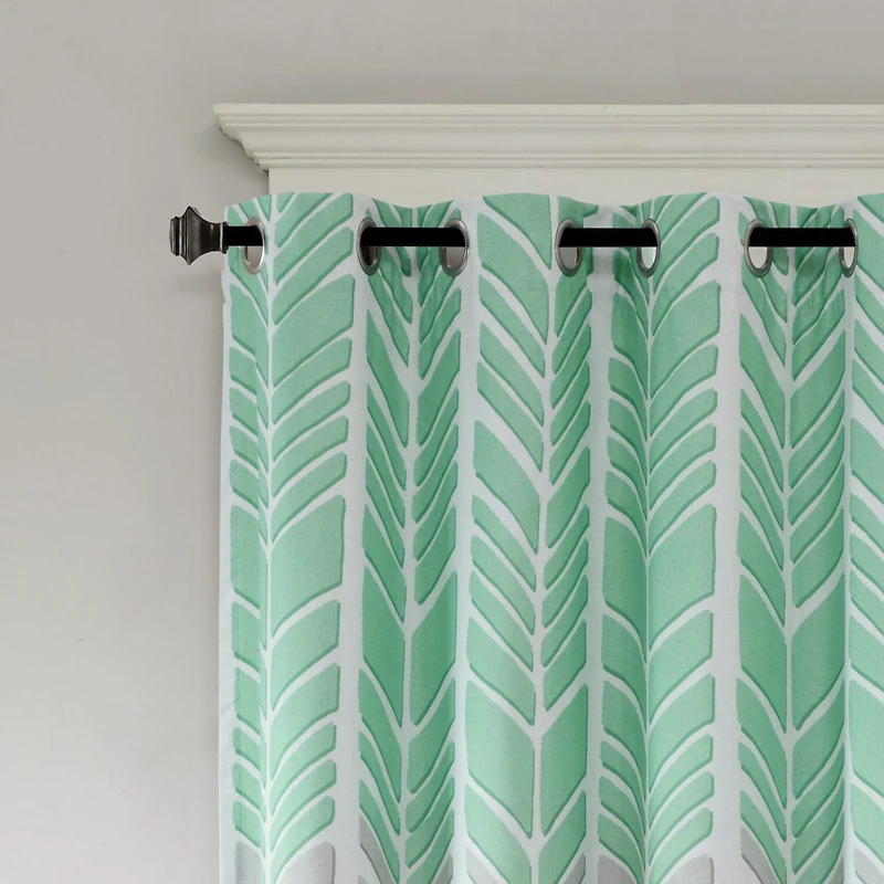 Intelligent Design Kennedy Geometric 50"W X 84"L Grommet Top 100% Blackout Single Curtain Panel