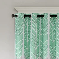 Intelligent Design Kennedy Geometric 50"W X 84"L Grommet Top 100% Blackout Single Curtain Panel