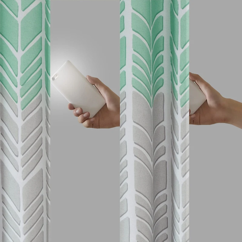 Intelligent Design Kennedy Geometric 50"W X 84"L Grommet Top 100% Blackout Single Curtain Panel