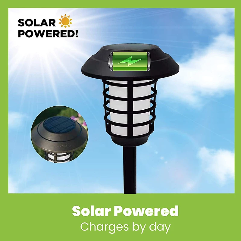 Bell + Howell Solar Powered Pathway and Garden Lights with 2 Lighting Modes and Remote Control - Set of 4