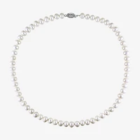 Womens White Sterling Silver 18 Inch Strand Necklace