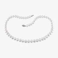 Womens White Sterling Silver 18 Inch Strand Necklace