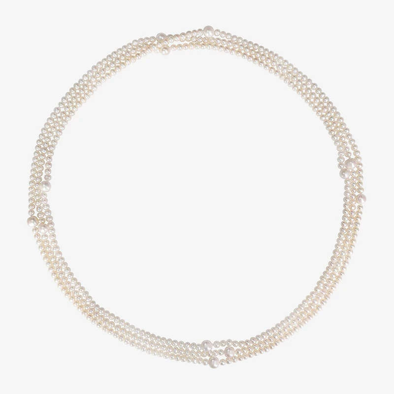 Womens White 100 Inch Strand Necklace
