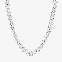 Womens Sapphire Sterling Silver 18 Inch Tennis Necklace