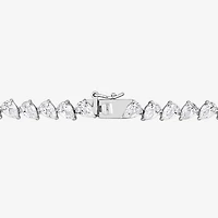 Womens Sapphire Sterling Silver 18 Inch Tennis Necklace