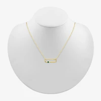 Womens Lab Created Green Emerald 14K Gold Over Silver 18 Inch Pendant Necklace