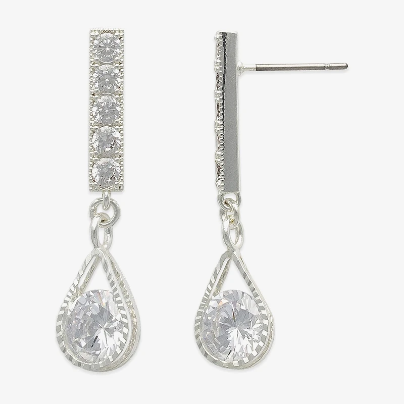 Mixit Womens Cubic Zirconia Hypoallergenic Drop Earrings