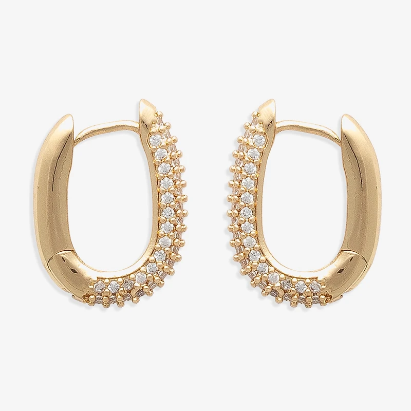 Mixit Womens Cubic Zirconia 14.2mm Hoop Earrings