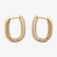 Mixit Womens Cubic Zirconia 14.2mm Hoop Earrings