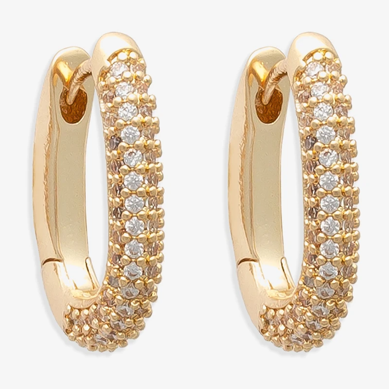 Mixit Womens Cubic Zirconia 14.2mm Hoop Earrings