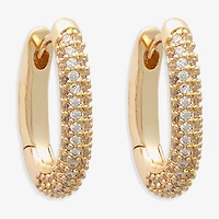 Mixit Womens Cubic Zirconia 14.2mm Hoop Earrings