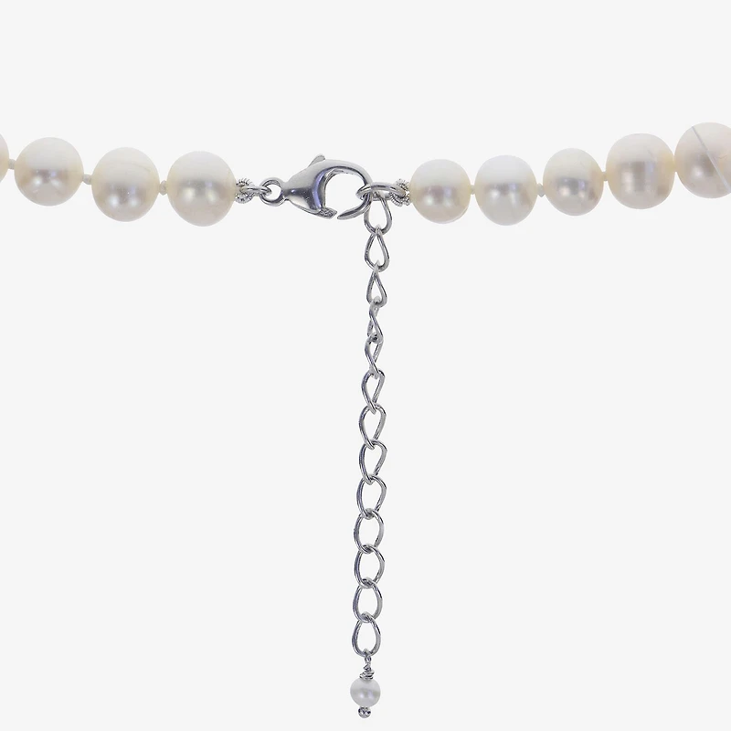 Womens White Sterling Silver Inch Strand Necklace