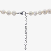 Womens White Sterling Silver Inch Strand Necklace